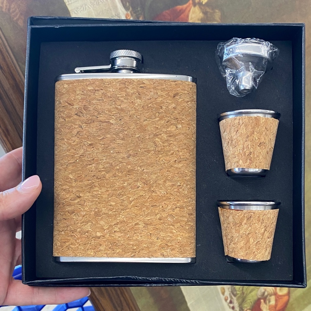 Cork and Stainless Steel Flask Set - Picture 1 of 6